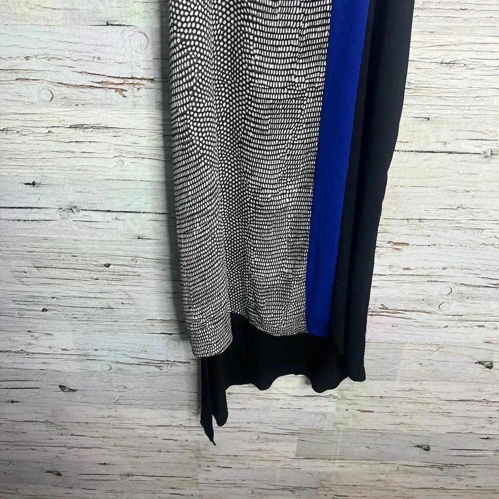 BCBGMAXAZRIA Cici Asymmetrical Colorblock Slip Midi Dress | small - Picture 2 of 8